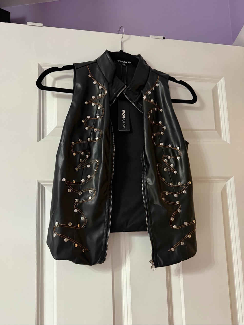 Faux leather vest from fashion nova